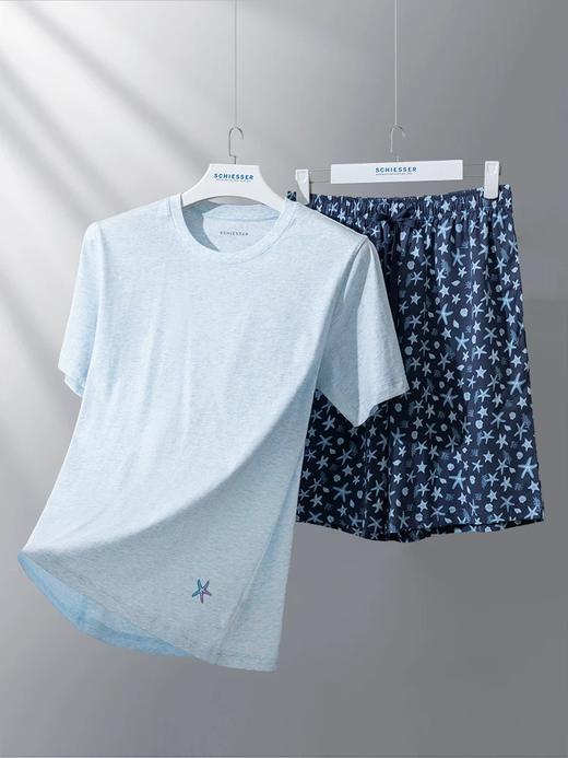 【全棉时尚家居系列】SCHIESSER德国舒雅男士纯棉睡衣 家居 春夏短袖短裤家居宽松套装39/26248H 商品图1