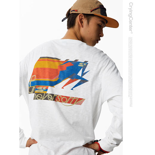 CryingCenter 复古拼色跑步印花长袖T 哭喊中心 商品图3