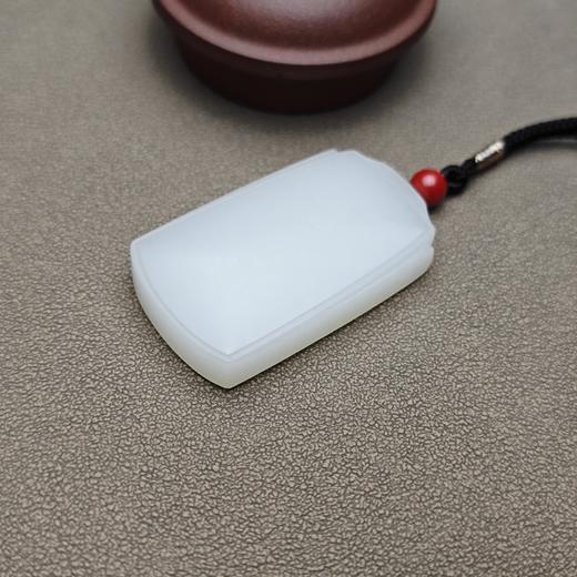 精品！新疆和田玉且末料羊脂玉大气平安无事牌 228-12 商品图5