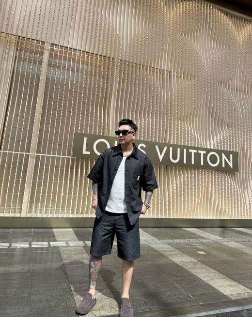 驴家 25ss拉菲草刺绣牛仔短袖衬衫 男女同款（DY） 商品图1