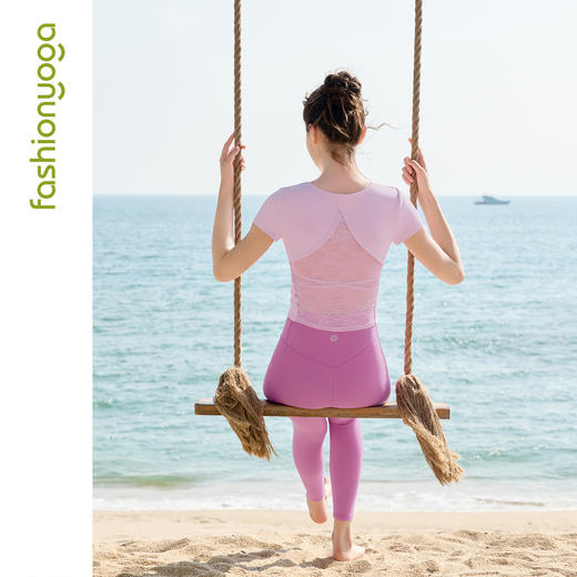 2026春夏FC16301美背蕾丝瑜伽短袖 商品图13