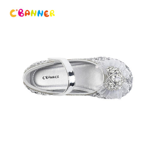 千百度2026春季童鞋公主风钻饰蝴蝶结梦幻细节公主鞋A26161013 商品图2