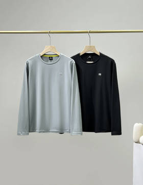 可隆户外运动登山徒步男子弹力圆领长袖T恤 QK 341067