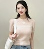 重磅 贸易公司渠道   CD爱心针织短袖  羊绒羊毛混纺纱  70/30羊毛羊绒  泡泡袖针织上衣  针织半袖衫 商品缩略图3