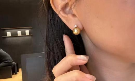 ⁶18k金【王妃款金珠耳钉】中金，9-10mm极光微瑕，出证书，24小时鉴赏期【香港】SS06-QTT-XGZZ 商品图3