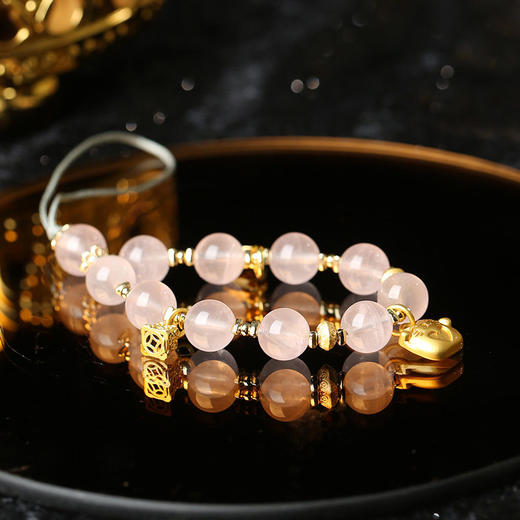 【祈愿吉品】粉晶好运挂件新中式姻缘粉色水晶原创设计饰品手串 商品图0
