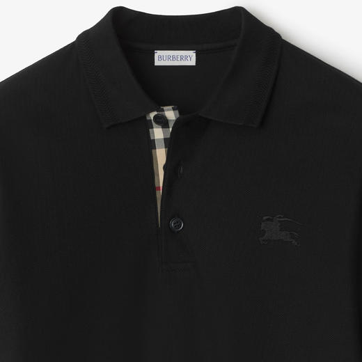 【二】BURBERRY 巴宝莉 男士马术骑士徽标刺绣棉质短袖 Polo 衫 黑色 8096425 A1189 商品图2