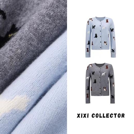 Runaway artist 沈梦辰明星同款100%羊毛绒趣漫织开衫 商品图2