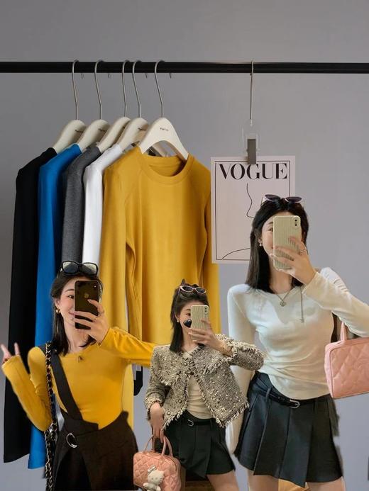 AMTN超舒服好看的打底☁️天然云柔棉修身纯色圆领长袖T恤，会呼吸的面料，婴儿般舒适手感 商品图2