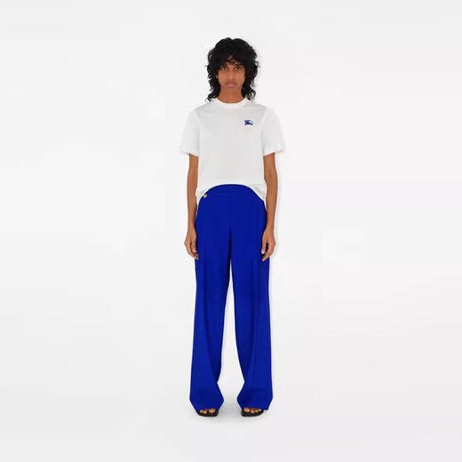 BURBERRY 巴宝莉 女士马术骑士徽标刺绣棉质圆领短袖T恤 白色 8111948 B7347 商品图2