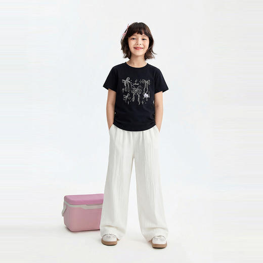 女童全腰梭织单裤夏季新款安奈儿童装EG626725 商品图3