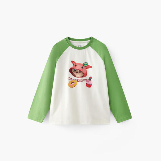 【MQD】童装女童秋款插肩袖印花甜美长袖T恤 商品图5