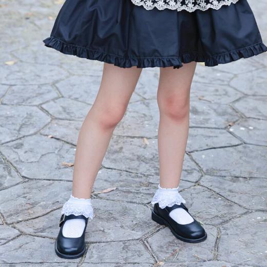 西班牙Little winkaa撞色玛丽珍复古学生鞋方头粉色百搭黑色学生小皮鞋LW43022 商品图11