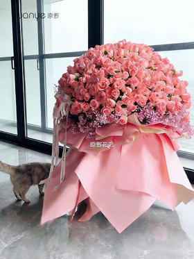 520朵粉色玫瑰韩式花束