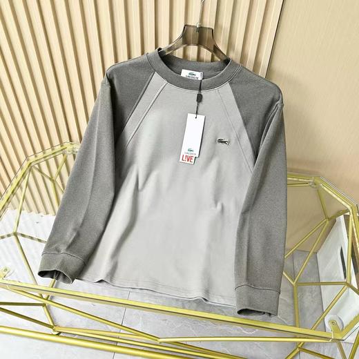 饿鱼2026春秋男士圆领双面德绒休闲撞色卫衣打底T恤 商品图4