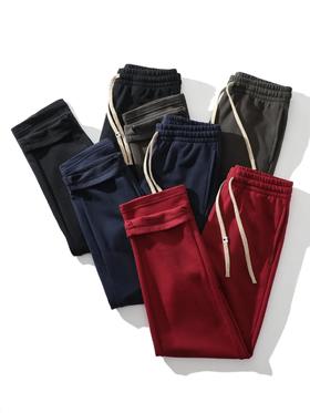 【nsn-HK3203】纯色男子复古百搭宽松直脚口运动卫裤！！