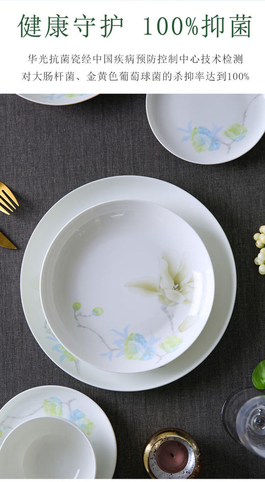 华光国瓷 春暖花开抗菌无铅餐具36头 商品图1