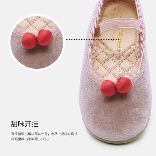 西班牙little winkaa童鞋2026春季新款可爱樱桃公主鞋百搭舒适舞蹈鞋女LW61105 商品图8