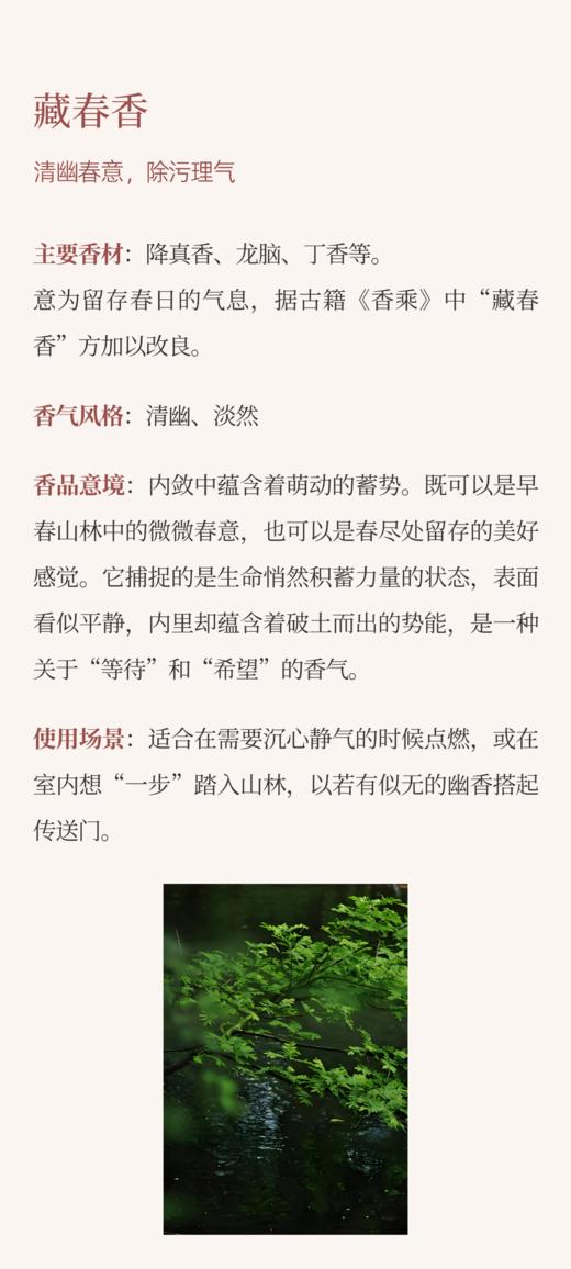 花香系列 藏春香 | 清幽春意，除污理气 内敛中蕴含着萌动的蓄势，是一种关于“等待”和“希望”的香气   天然传统中式线香 商品图1