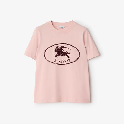 【二】BURBERRY 巴宝莉 女士马术骑士印章棉质圆领短袖T恤 粉色 8110925 C2989 商品图0