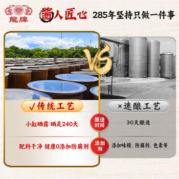 龍牌原生态特级酿造龙酱油牌380ml 家用头道老抽红烧上色 /粮油调味 /调味品 /酱油 商品图5