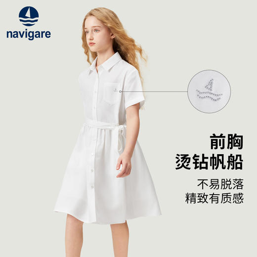 【120-165】【天丝亚麻】【纳维凯尔】女童夏季天丝衬衣连衣裙 商品图2