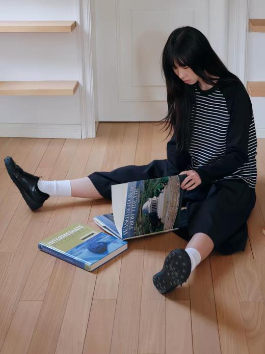 步履不停/6A16107C/防螨撞色条纹T 商品图2