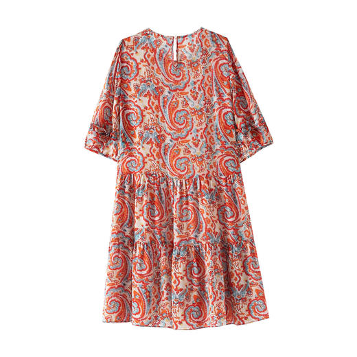 WWM69393 夏季新款2026年红色腰果印花真丝桑蚕丝小个子连衣裙 商品图4