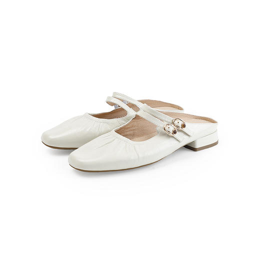 伊伴2026夏季法系精致透气羊皮玛丽珍拖鞋B26269730 商品图5