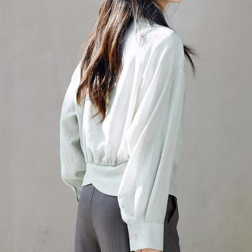 （小眠专属）卷卷紫设计感捏褶收腰长袖衬衫693 /   气质白V领衬衫697  | 宽松有度显瘦舒适透气百搭提气质 商品图4