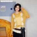 马得工地/MDGDMY211827/菱形格提花圆领罩衫 商品图0