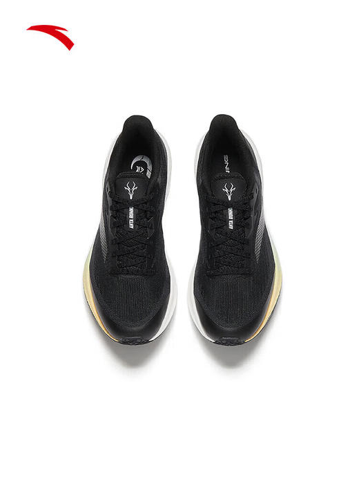 安踏二区心率80丨缓震回弹跑鞋女氮科技跑步鞋女透气运动鞋基础黑/烟墨灰122615555 -4 商品图3