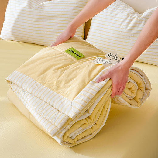 【品牌直发】加倍生活 A类里外全棉纯棉色织水洗棉棉花夏被四件套-果色系列 4色可选 空调被夏凉被 商品图6