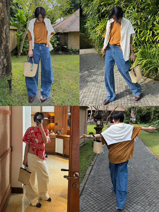 hidemi副线小h 香蕉裤Banana Pants系列宽松毛边茧型牛仔裤弯刀裤长裤 商品图1