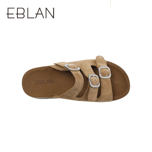 伊伴2026夏季慵懒松弛感厚底多饰带勃肯凉拖鞋B26322206 商品图2