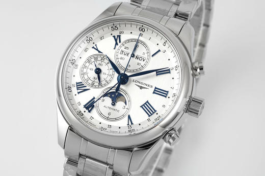 AF浪琴名匠8针月相功能腕表系列（搭载满血版一体机芯➕亚洲7751机芯）42MM精钢表壳经过抛光处理，延续了浪琴的优雅气质，表壳左侧隐藏了星期历的调节按钮 整个手表基于正品original原版开模❕❕ 商品图0