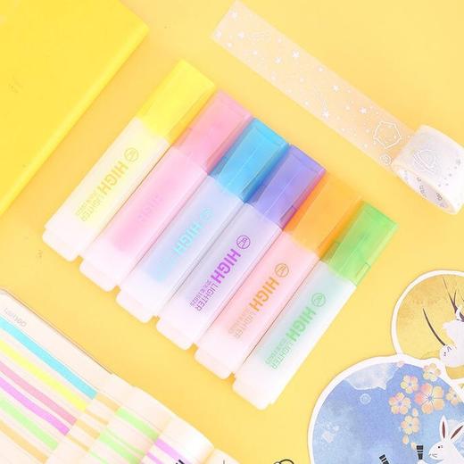 【得力荧光笔 大容量6个装更划算】粗细两头用 大容量 学生标记笔 重点彩色记号笔 文具批发手帐专用斜头 商品图1