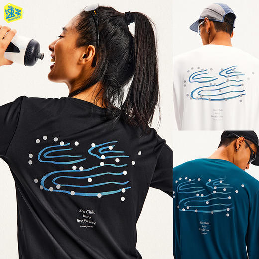 CryingCenter3M渐变反光河流波点男女版速干运动跑步长袖训练T恤 商品图0