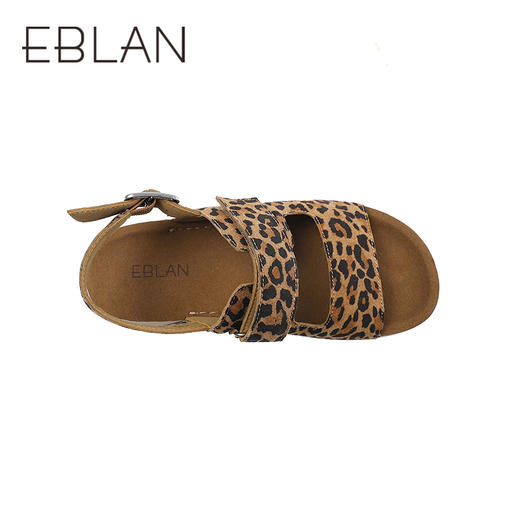 伊伴2026夏季绒面豹纹松紧双调节勃肯凉鞋B26322205 商品图2