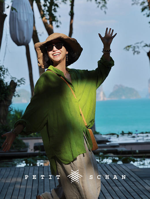 Petit Schan小闪 CLO#1059 The phenomenal 不空 纯亚麻成衣染色特殊水洗三季穿长袖衬衫 商品图1