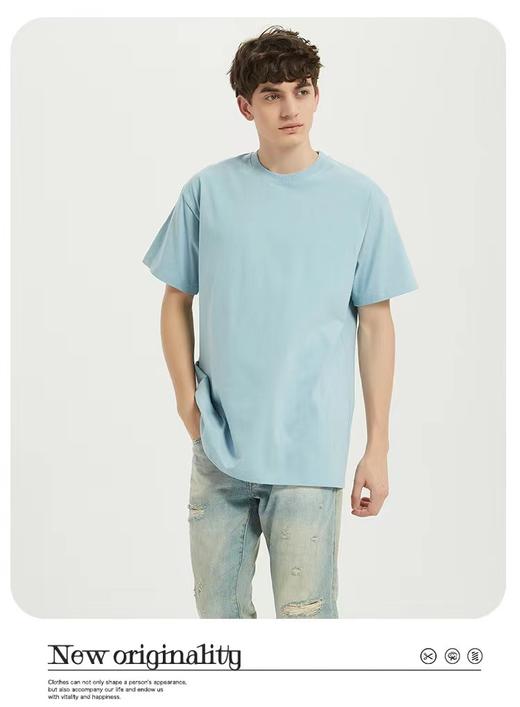 短袖【99元任选3件】「优质新疆棉 吸汗透气」20色彩虹色短袖T恤 丨200克重磅新疆棉男女款100%棉gkzs（单拍不发） 商品图7