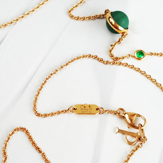 【95新】Piaget伯爵Possession系列G33PG300玫瑰金镶祖母绿时来运转孔雀石项链 链长约42cm女士270226AK18 商品图4