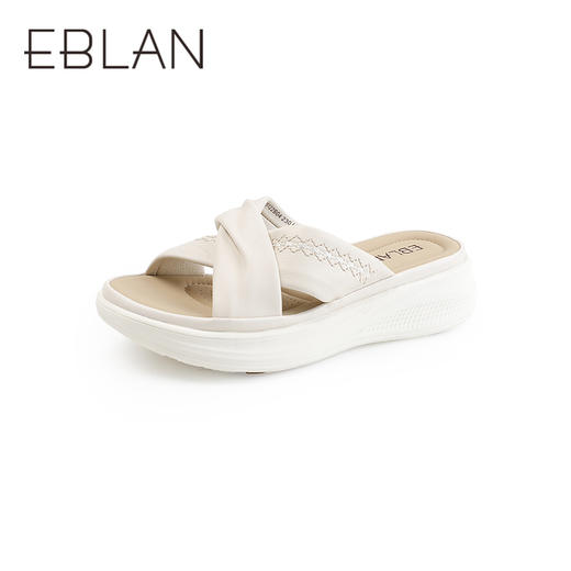 伊伴2026夏季超轻软舒适透气双面真羊皮凉拖鞋B26365122 商品图0