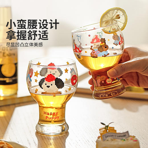 摩登主妇玻璃啤酒杯家用喝水杯女生高颜值果汁饮料杯子微醺小酒杯 商品图2