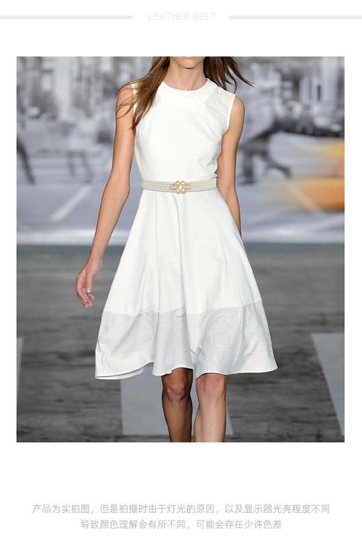 【ins风超出片】2026全新珍珠装饰腰带时尚甜美连衣裙松紧弹力 商品图1