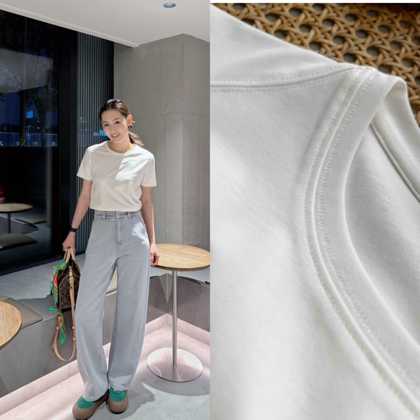 【简于型奢于心】噢蜜ooomeooo经典纯白T“限时赠送真丝丝巾”