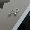 7-8mm Akoya真多麻色海水珠，强光 微瑕，泛着清冷的银灰光泽
纯银耳扣，舒适又百搭 商品缩略图3