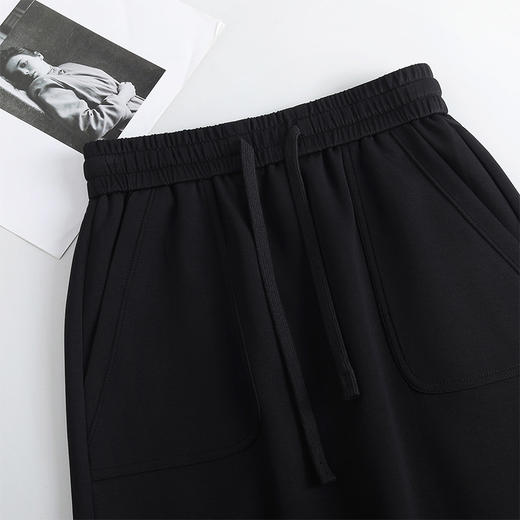 MYX垂感通勤直筒裙2026年春款松紧腰显瘦黑色包臀一步裙中长款半身裙 商品图3