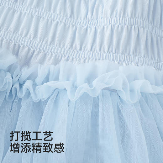 【商场同款】英氏儿童裙子女童夏季吊带裙蓝色蓬蓬纱裙可爱公主裙 商品图2