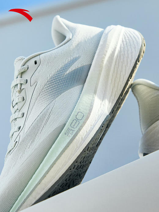 安踏二区心率80丨缓震回弹跑鞋女轻便氮科技跑步鞋女运动鞋浅青灰/浅云绿/银122615555 -3 商品图7